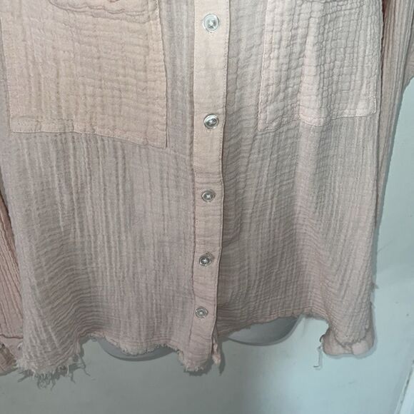 URBAN OUTFITTERS Pink Rose Gauzy Blouse-M - Picture 5 of 11